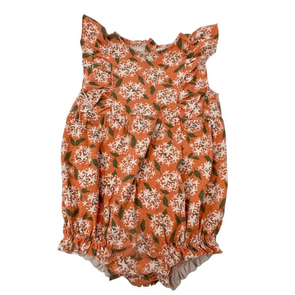 Girl's - 2 Floral Print Outfits, Peach Shorts, Green Floral Shirt -‎ Size 18 M - Picture 2 of 8